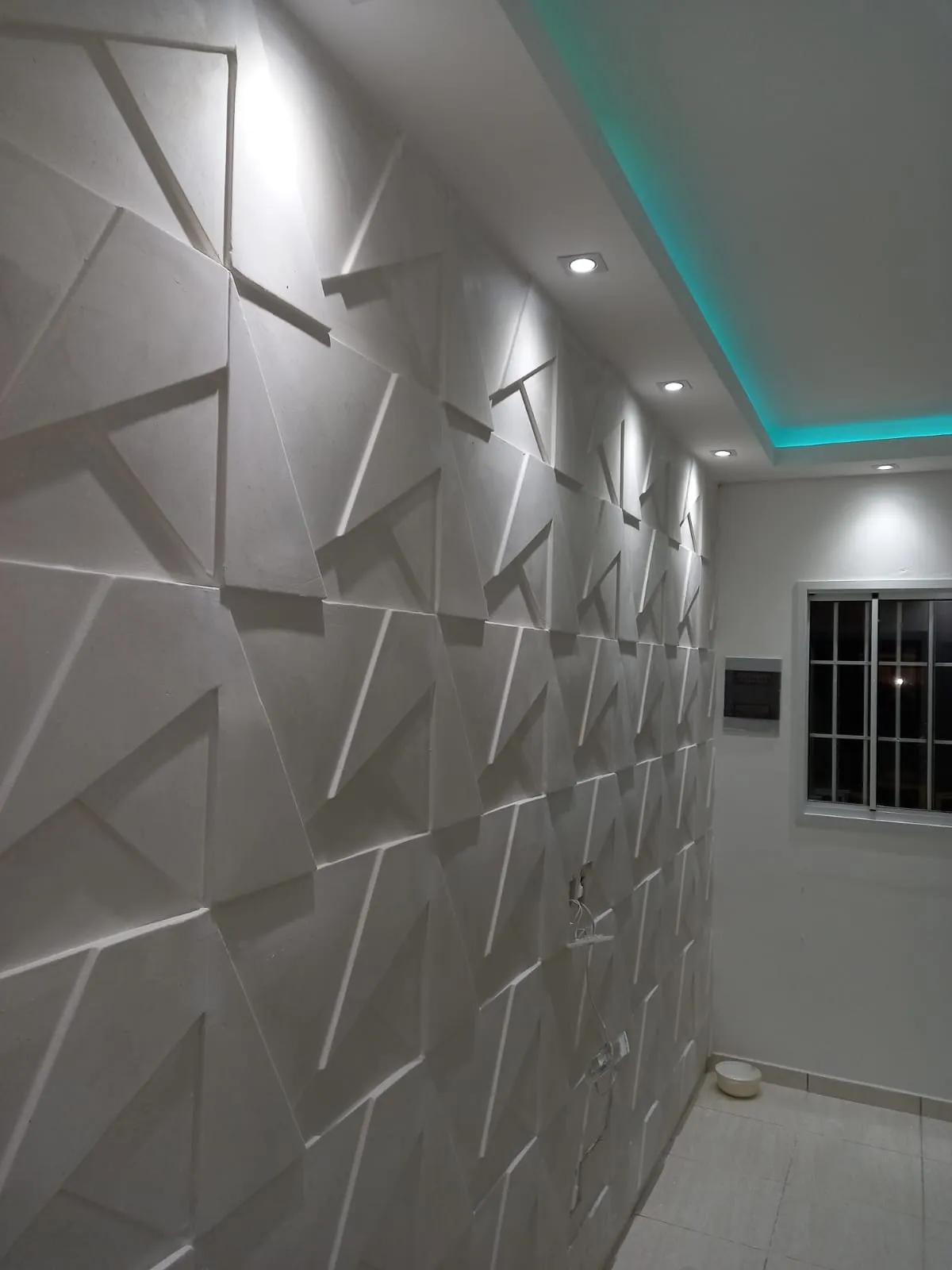 Revestimento de gesso 3D em parede